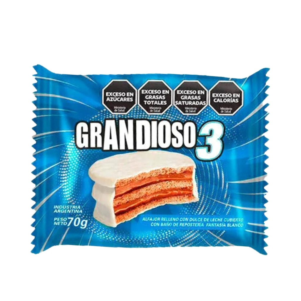 [50335] ALFAJOR GRANDIOSO 24X70GRS - BLANCO